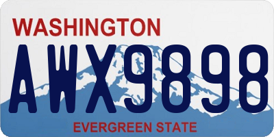 WA license plate AWX9898