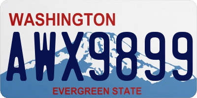 WA license plate AWX9899