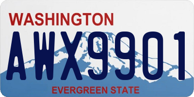 WA license plate AWX9901