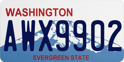 WA license plate AWX9902