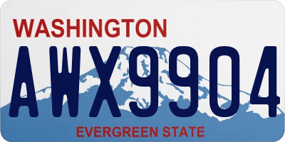 WA license plate AWX9904