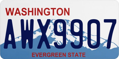 WA license plate AWX9907