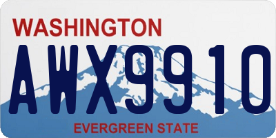 WA license plate AWX9910