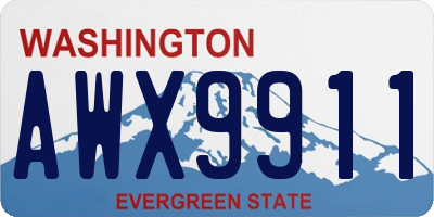 WA license plate AWX9911