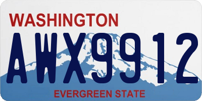 WA license plate AWX9912