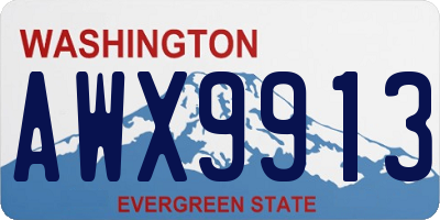 WA license plate AWX9913