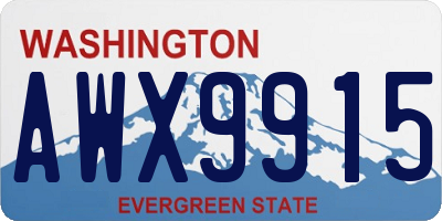 WA license plate AWX9915