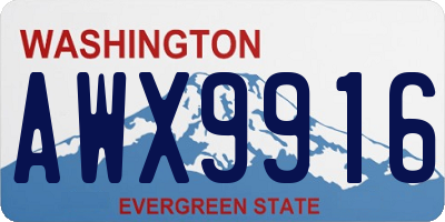 WA license plate AWX9916