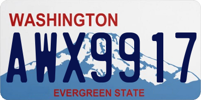 WA license plate AWX9917