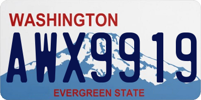 WA license plate AWX9919