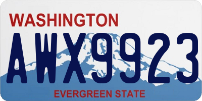 WA license plate AWX9923