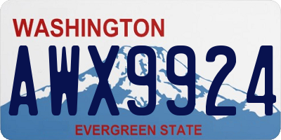 WA license plate AWX9924