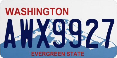 WA license plate AWX9927