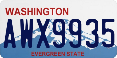WA license plate AWX9935
