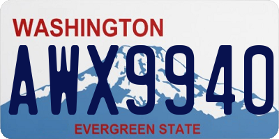 WA license plate AWX9940