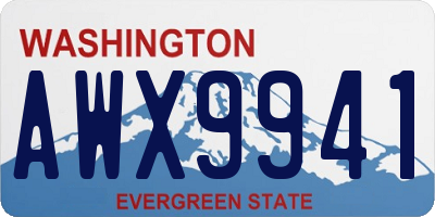 WA license plate AWX9941