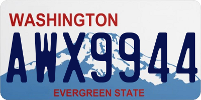 WA license plate AWX9944
