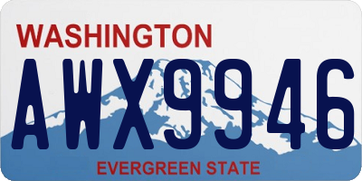 WA license plate AWX9946