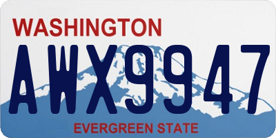 WA license plate AWX9947