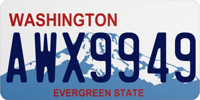 WA license plate AWX9949