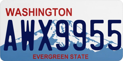 WA license plate AWX9955