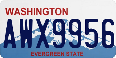 WA license plate AWX9956
