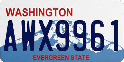 WA license plate AWX9961