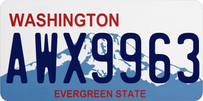 WA license plate AWX9963