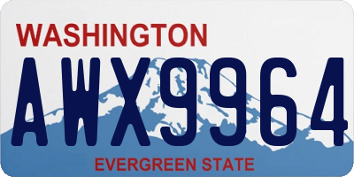 WA license plate AWX9964