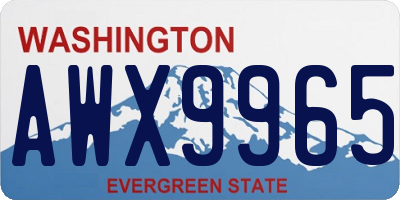 WA license plate AWX9965
