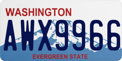 WA license plate AWX9966