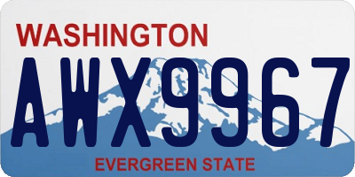 WA license plate AWX9967