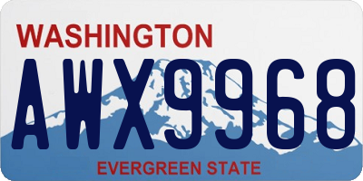 WA license plate AWX9968