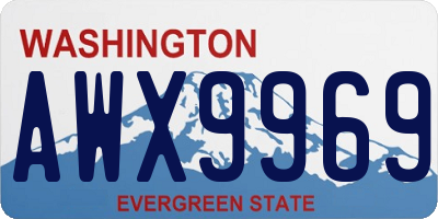 WA license plate AWX9969