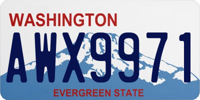 WA license plate AWX9971