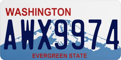 WA license plate AWX9974