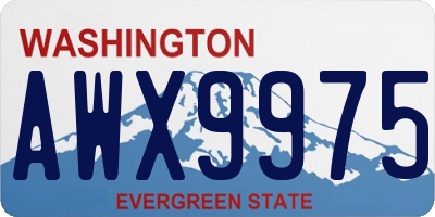 WA license plate AWX9975