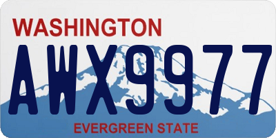 WA license plate AWX9977