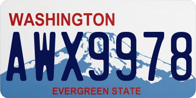 WA license plate AWX9978