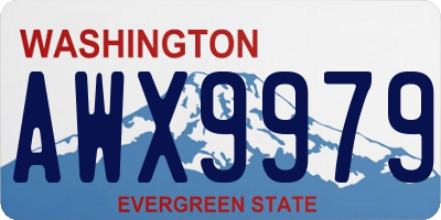 WA license plate AWX9979