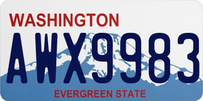 WA license plate AWX9983
