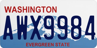 WA license plate AWX9984