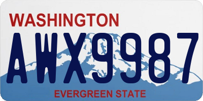 WA license plate AWX9987