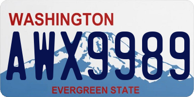 WA license plate AWX9989