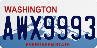 WA license plate AWX9993