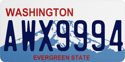 WA license plate AWX9994