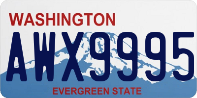 WA license plate AWX9995