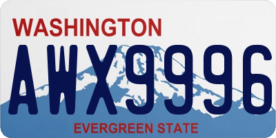 WA license plate AWX9996