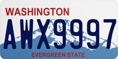 WA license plate AWX9997