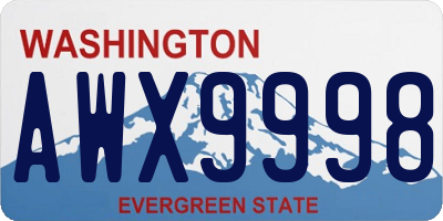 WA license plate AWX9998